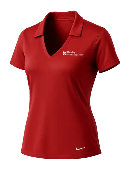 NIKE Red Womens Dri-Fit Vertical Mesh Polo w/Berkley RSS logo