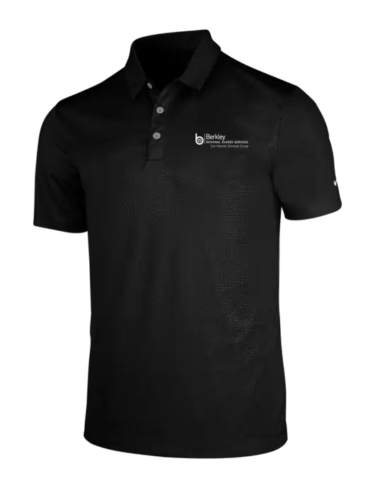 NIKE Black Dri-Fit Embossed Tri-Blade Polo w/Berkley RSS logo