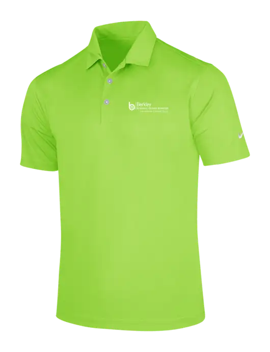 NIKE Light Kelly Green Dri-Fit Vertical Mesh Polo w/Berkley RSS logo