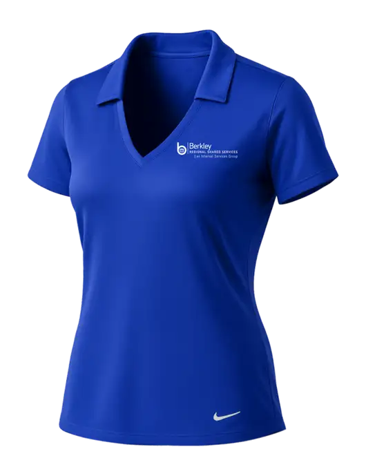NIKE Dark Royal Womens Dri-Fit Vertical Mesh Polo w/Berkley RSS logo