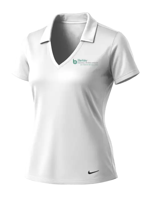 NIKE White Womens Dri-Fit Vertical Mesh Polo w/Berkley RSS logo