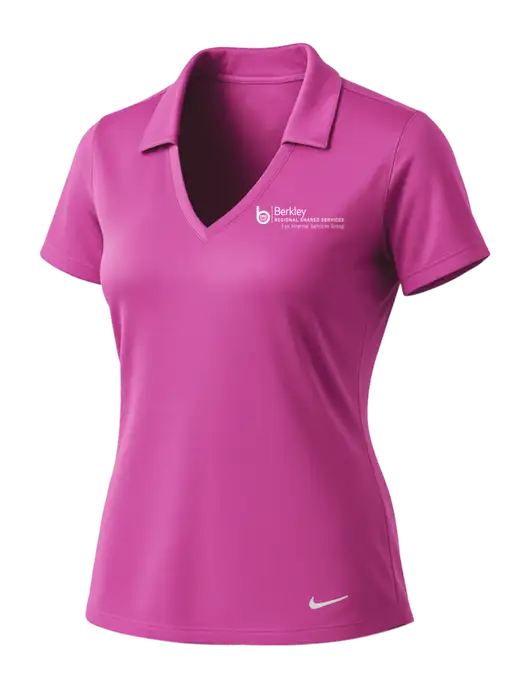 NIKE Pink Fire Womens Dri-Fit Vertical Mesh Polo w/Berkley RSS logo