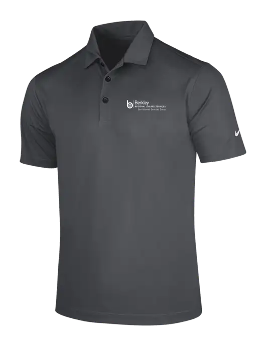 NIKE Dark Grey Dri-Fit Vertical Mesh Polo w/Berkley RSS logo