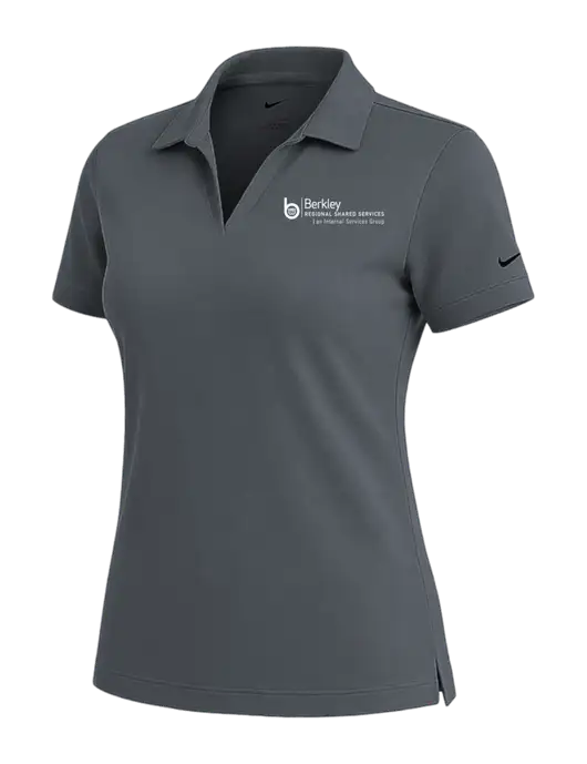NIKE Dark Grey Womens Dri-Fit Micro Pique Polo w/Berkley RSS logo