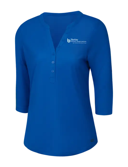 OGIO Royal Blue Jewel Henley w/Berkley RSS logo