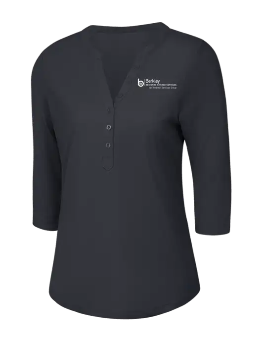 OGIO Charcoal Grey Jewel Henley w/Berkley RSS logo