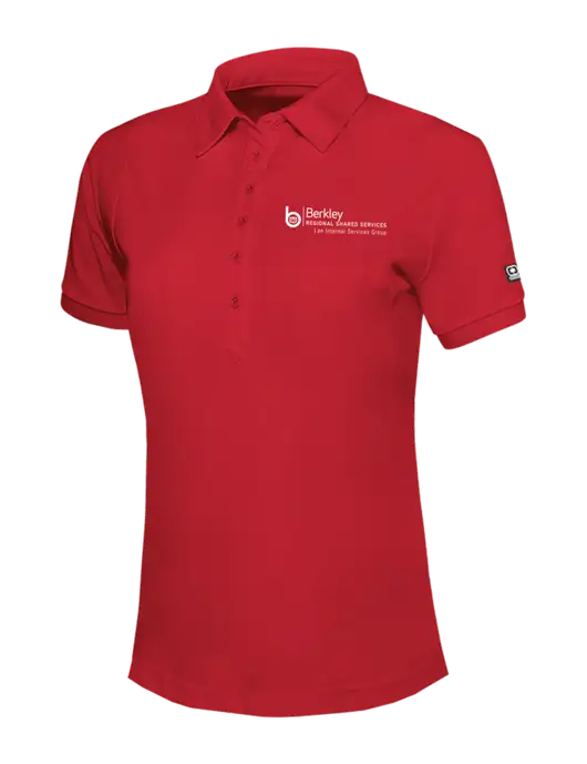 OGIO Womens Red Jewel Polo w/Berkley RSS logo