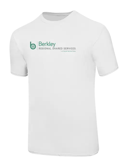 Ring Spun White 4.5 oz T-Shirt w/Berkley RSS logo