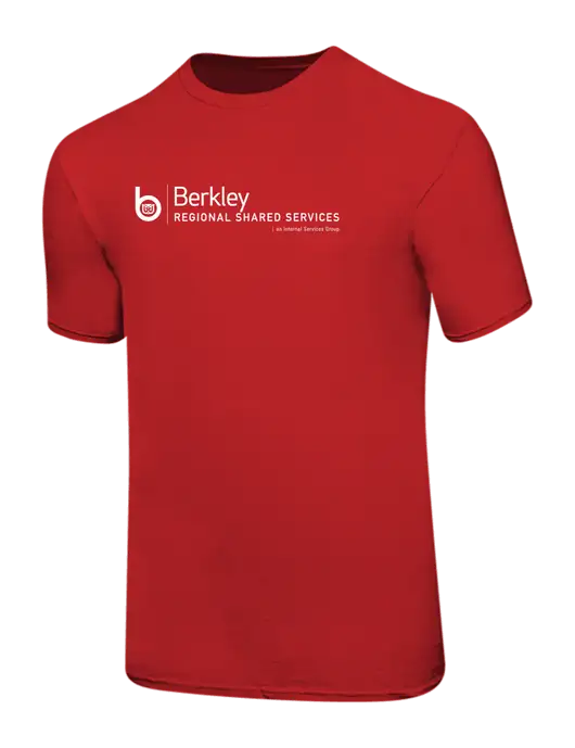 Ring Spun Red 4.5 oz T-Shirt w/Berkley RSS logo