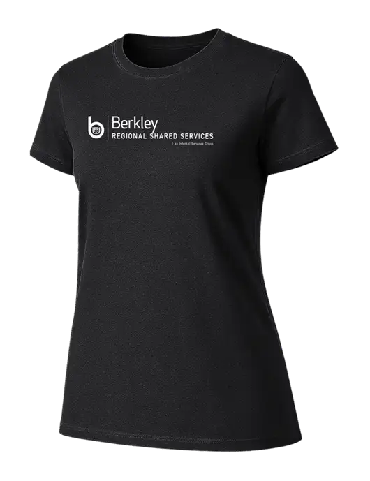 Womens Ring Spun Jet Black 4.5 oz T-Shirt w/Berkley RSS logo
