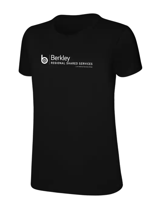 Womens Ring Spun Jet Black 4.5 oz T-Shirt w/Berkley RSS logo