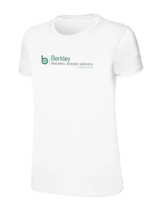 Womens Ring Spun White 4.5 oz T-Shirt w/Berkley RSS logo