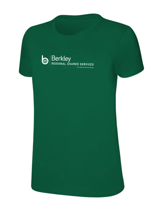 Womens Ring Spun Kelly Green 4.5 oz T-Shirt w/Berkley RSS logo