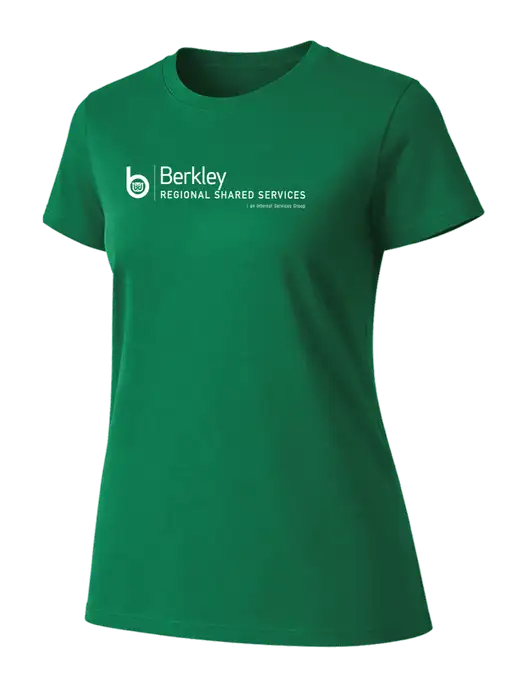 Womens Ring Spun Kelly Green 4.5 oz T-Shirt w/Berkley RSS logo