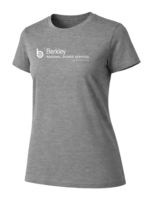 Womens Ring Spun Light Grey Heather 4.5 oz T-Shirt w/Berkley RSS logo