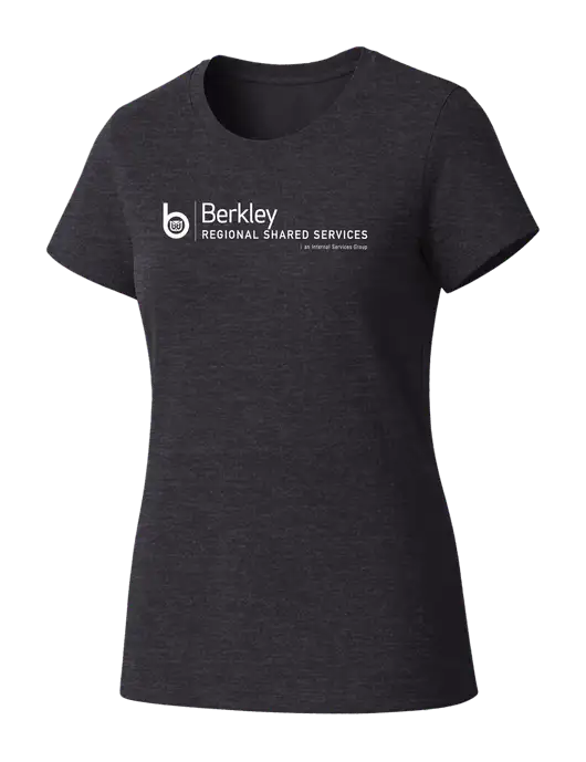 Womens Seriously Soft Heathered Charcoal T-Shirt w/Berkley RSS logo