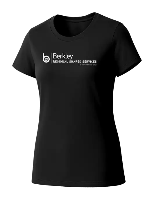 Womens Seriously Soft Black T-Shirt w/Berkley RSS logo