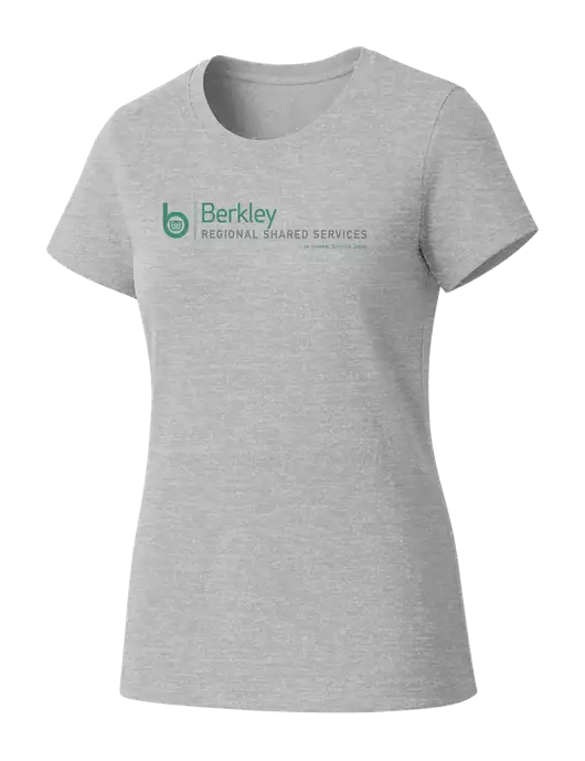 Womens Seriously Soft Light Heathered Grey T-Shirt w/Berkley RSS logo