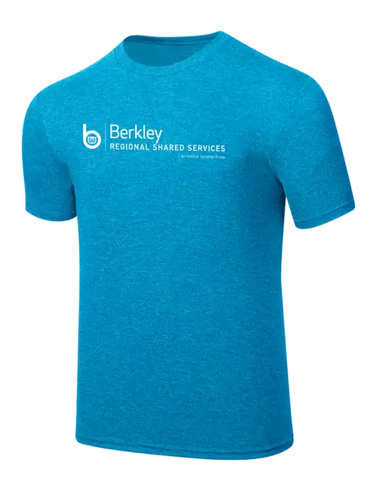 Simply Soft Sapphire Blue Frost 4.5oz  Poly/Combed Ring Spun Cotton T-Shirt w/Berkley RSS logo