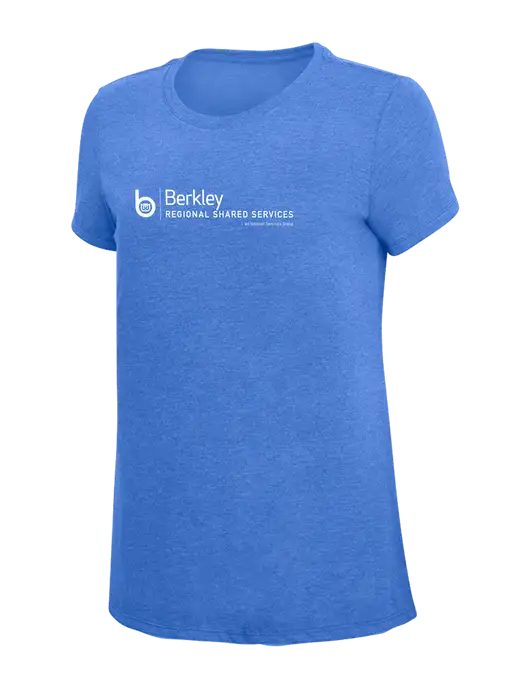 Womens Simply Soft Royal Frost 4.5oz  Poly/Combed Ring Spun Cotton T-Shirt w/Berkley RSS logo