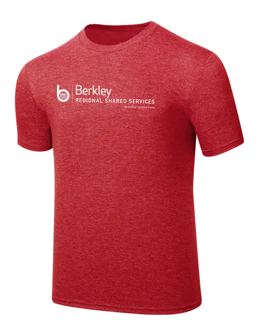 Simply Soft Red Frost 4.5oz  Poly/Combed Ring Spun Cotton T-Shirt w/Berkley RSS logo