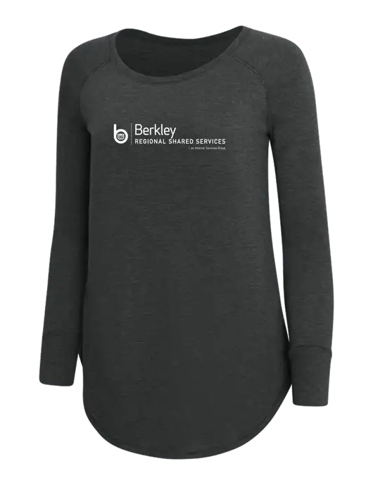 Womens Perfect Wide Collar Tunic Tri-Blend Black Frost 4.5 oz T-Shirt w/Berkley RSS logo