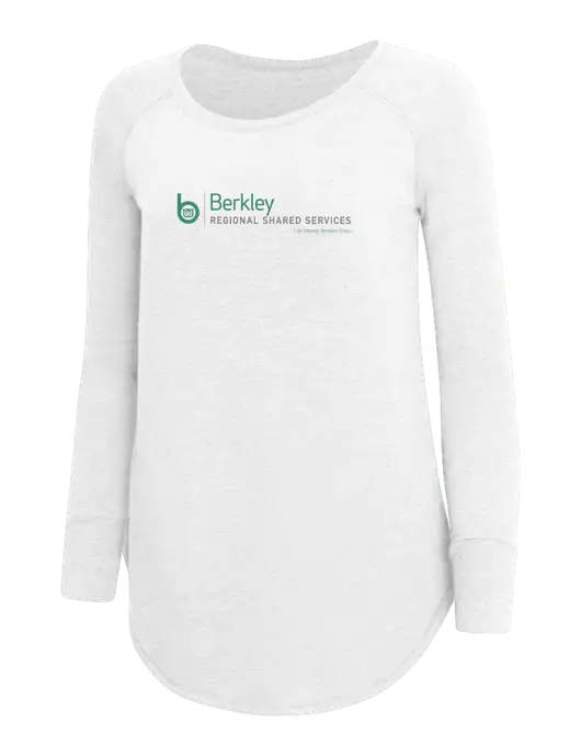 Womens Perfect Wide Collar Tunic Tri-Blend White 4.5 oz T-Shirt w/Berkley RSS logo