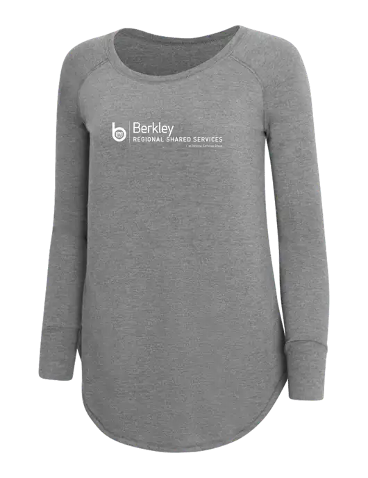 Womens Perfect Wide Collar Tunic Tri-Blend Grey Frost 4.5 oz T-Shirt w/Berkley RSS logo