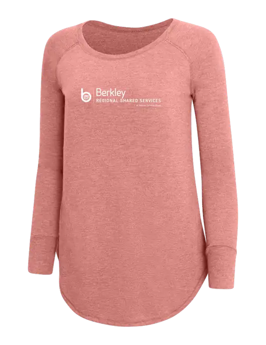 Womens Perfect Wide Collar Tunic Tri-Blend Blush Frost 4.5 oz T-Shirt w/Berkley RSS logo