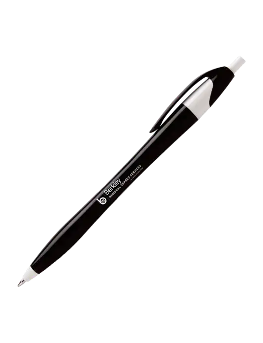 Novella Black/White Executive Pen - Blue Ink w/Berkley RSS logo