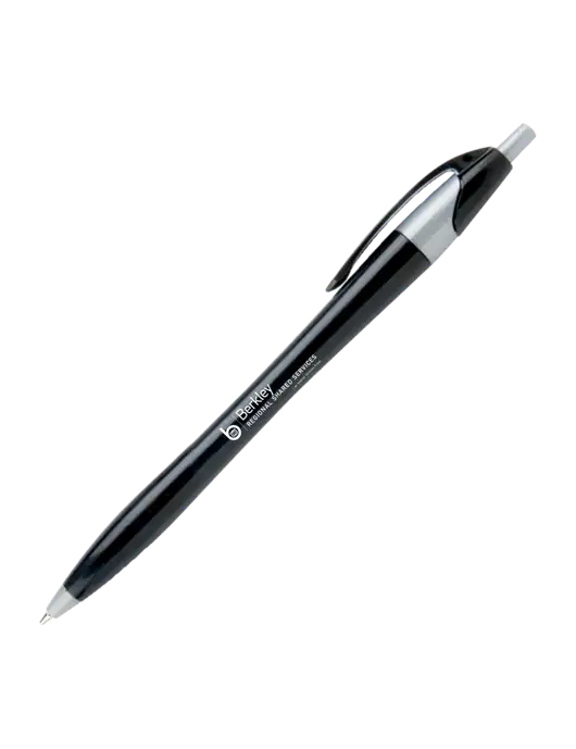 Novella Black/Silver Corporate Pen - Blue Ink w/Berkley RSS logo