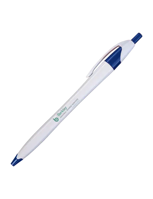 Novella White/Royal Classic Pen - Blue Ink w/Berkley RSS logo