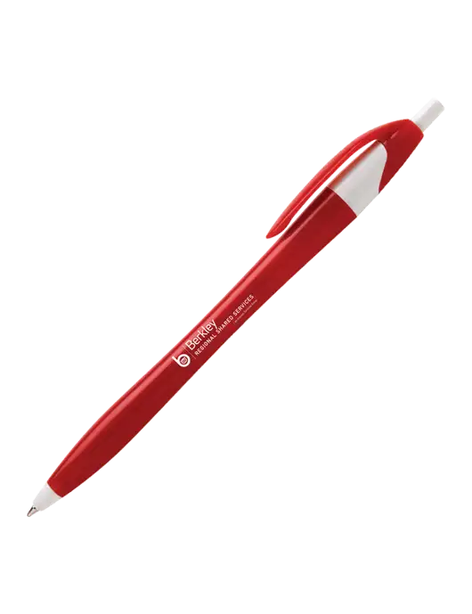Novella Red/White Executive Pen - Blue Ink w/Berkley RSS logo