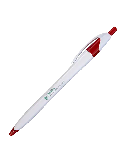 Novella White/Red Classic Pen - Blue Ink w/Berkley RSS logo