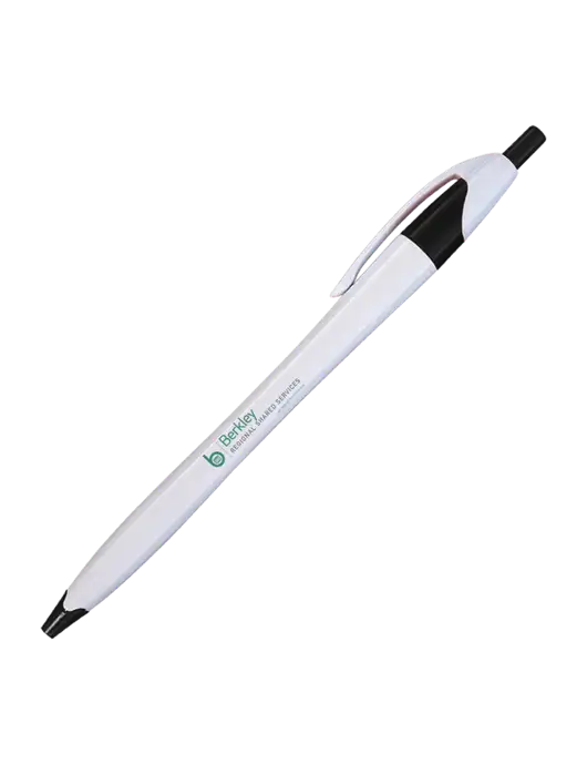 Novella White/Black Classic Pen - Blue Ink w/Berkley RSS logo