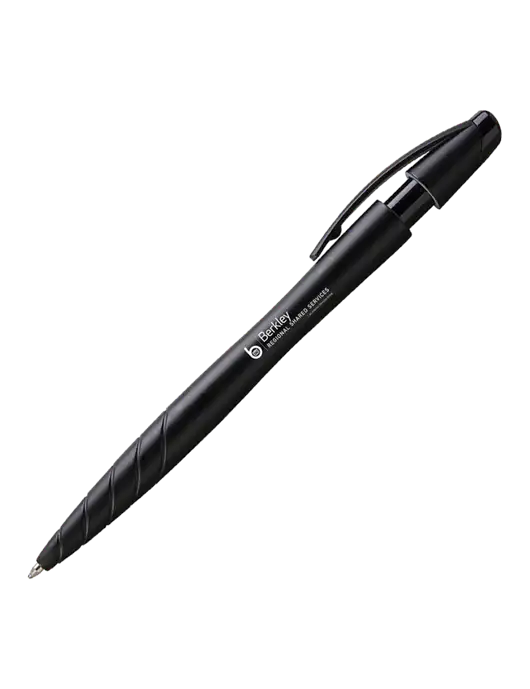 Awali Black Metallic Pen - Black Ink w/Berkley RSS logo