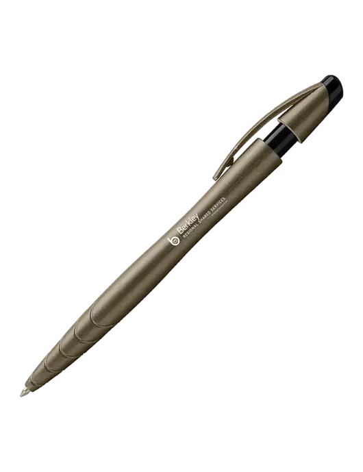 Awali Grey Metallic Pen - Black Ink w/Berkley RSS logo
