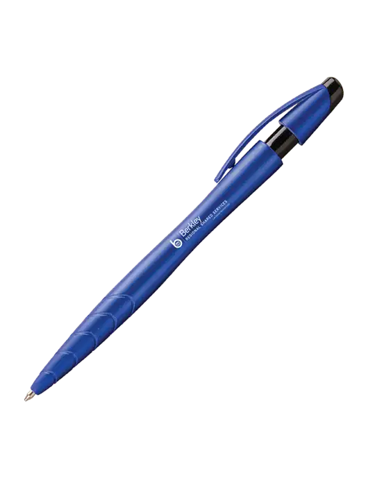 Awali Blue Metallic Pen - Black Ink w/Berkley RSS logo