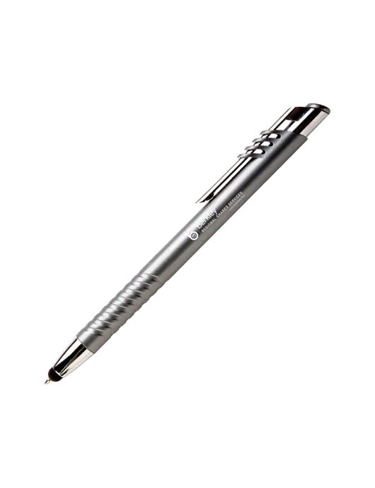 Schirhart Grey Stylus Pen - Blue Ink w/Berkley RSS logo
