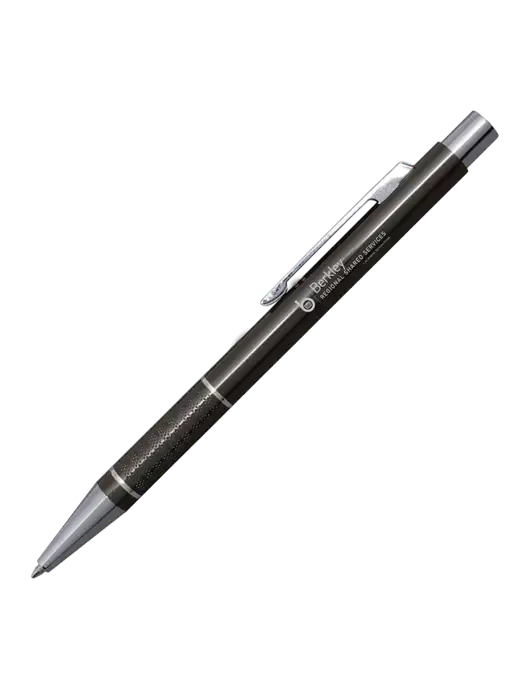 St George Gunmetal Pen - Blue Ink w/Berkley RSS logo
