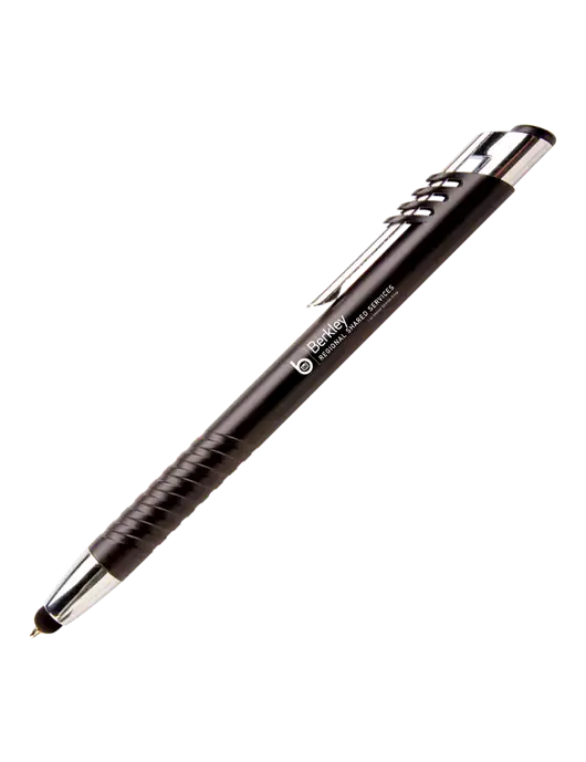 Schirhart Black Stylus Pen - Blue Ink w/Berkley RSS logo