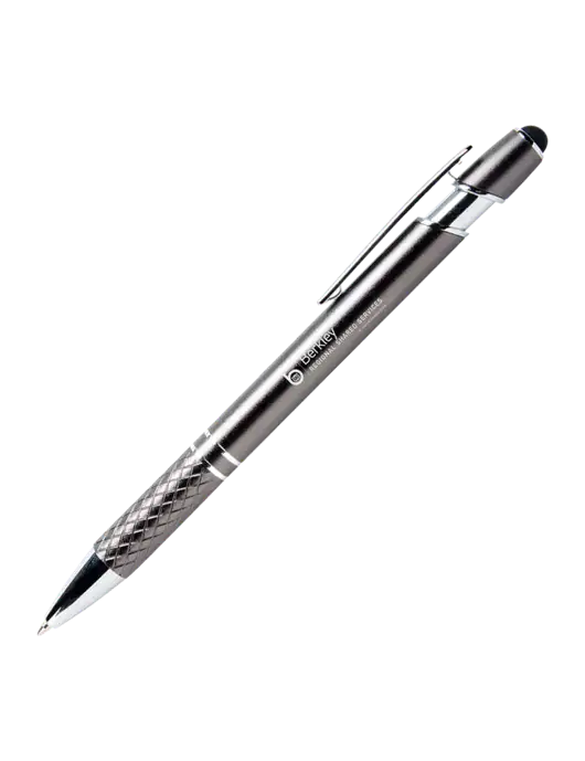 Valencia Gunmetal Stylus Pen - Black Ink w/Berkley RSS logo