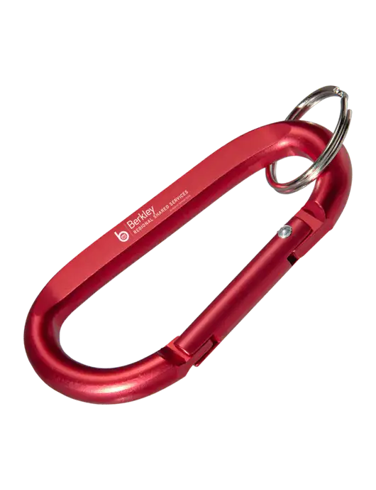 Red Carabiner & Key Ring w/Berkley RSS logo