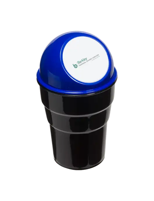 Blue Car Cup Holder Trash Can w/Berkley RSS logo