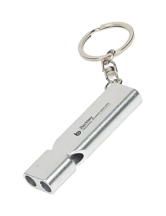 Quick Alert Silver Safety Whistle w/Berkley RSS logo