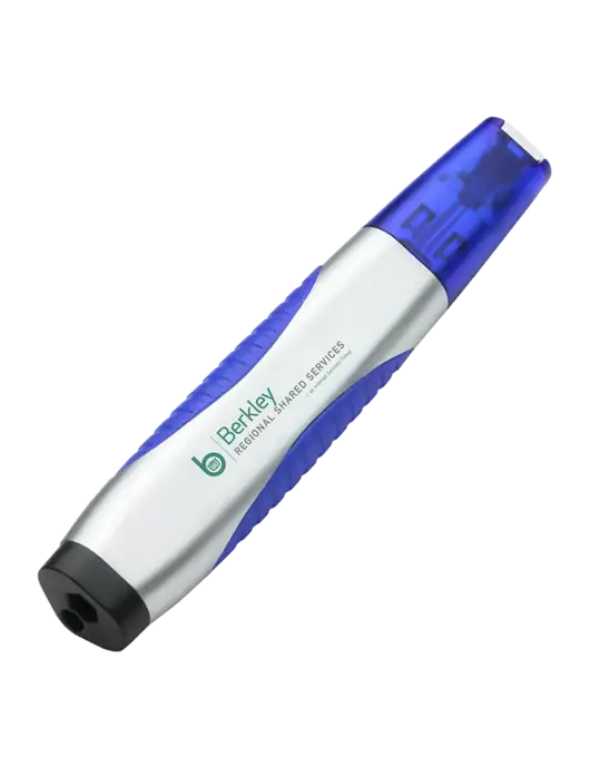 Silver/Blue Level Light Screwdriver Pen w/Berkley RSS logo