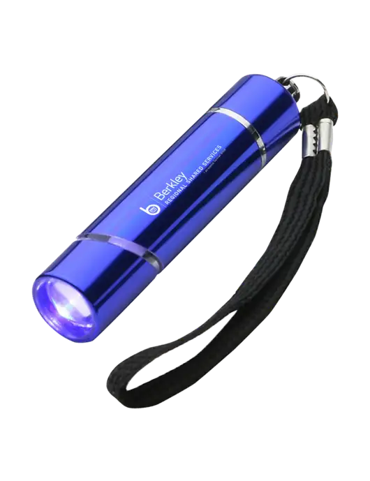 Blue Aluminum Scope LED Flashlight w/Berkley RSS logo