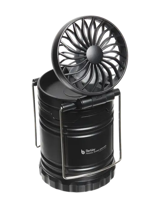 Black Retro Lantern with Fan w/Berkley RSS logo