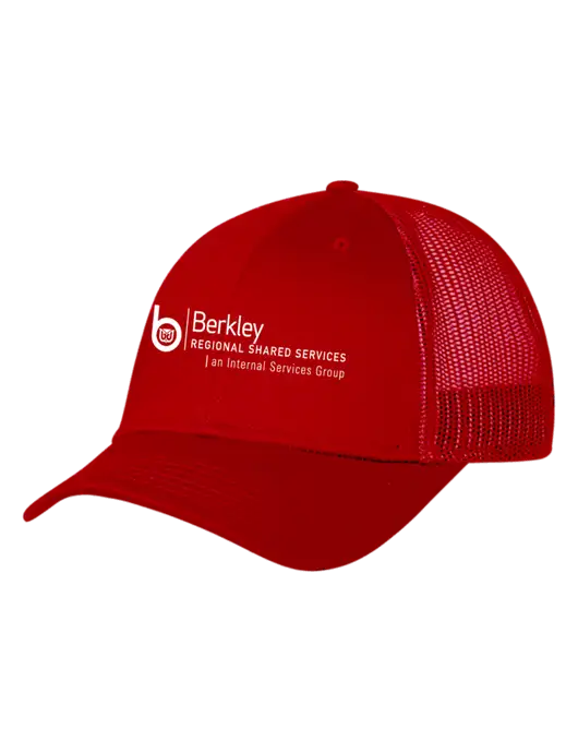 Red Mesh Trucker Cap Snap Back w/Berkley RSS logo