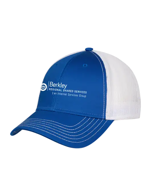Royal & White Mesh Trucker Cap Snap Back w/Berkley RSS logo
